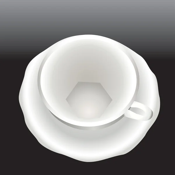 Beyaz fincan ve çay tabağı. — Stok Vektör