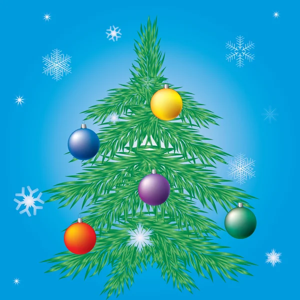 Árvore de Natal decorada. — Vetor de Stock