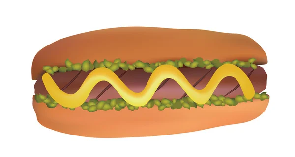 Hot Dog mit Salat — Stockvektor