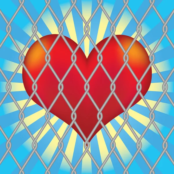 Vector heart for mesh fence. — Stock Vector