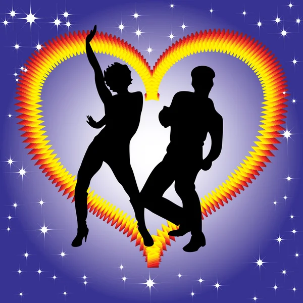 The dancing couple — Stock Vector