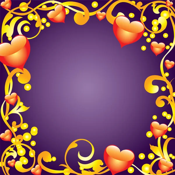 Abstract frame with hearts. — Stock Vector