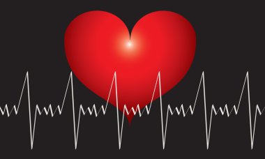 Vector heart beats graph clipart