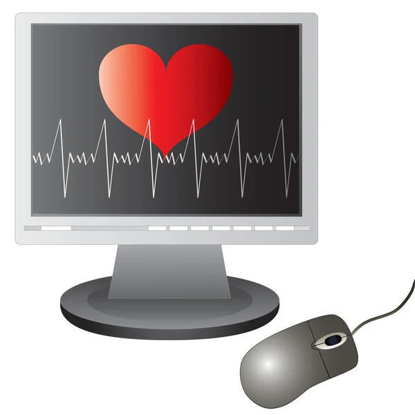 Vector heart on the screen — Stock Vector
