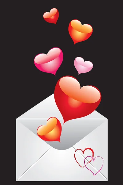 Envelope with hearts. — Stock Vector