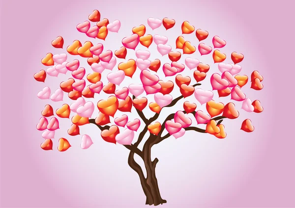 Абстрактное дерево с сердцем — стоковый вектор