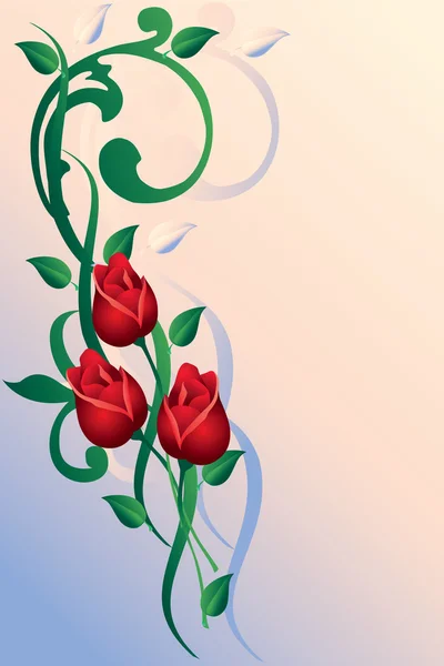 Орнамент з бутонами троянд — стоковий вектор