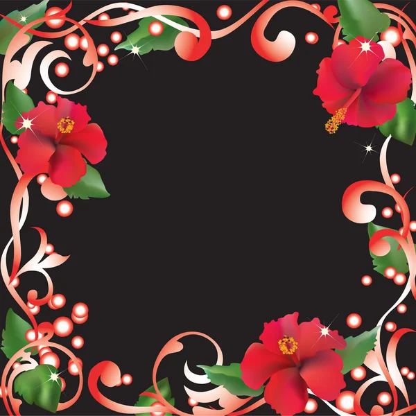 Abstract frame with flowers. — Stock Vector