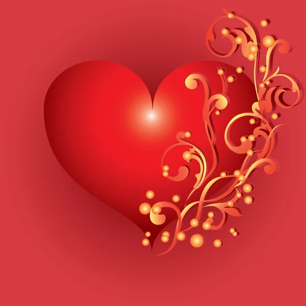 Coeur rouge abstrait — Image vectorielle