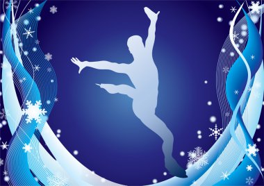 Silhouette of figure skating. clipart