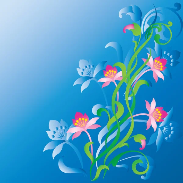 Fond abstrait avec des fleurs. — Image vectorielle