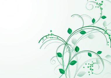 Ornament with a green twig. clipart