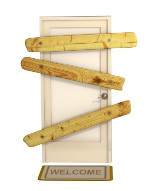 3d closed door clipart