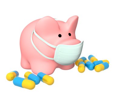 Epidemic of a swine flu clipart