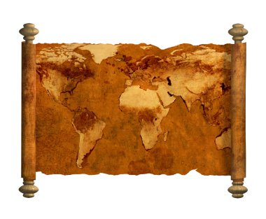 Ancient map of the world clipart