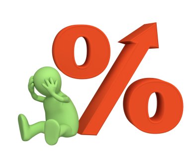 Increase of the interest rate under cred clipart