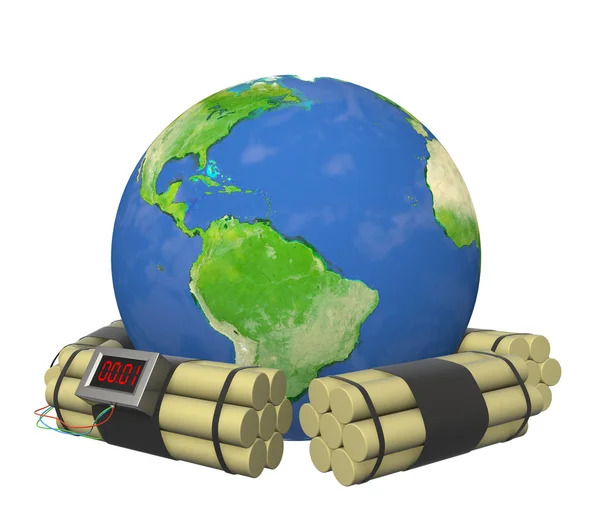 Earth and bomb — Stock Photo, Image