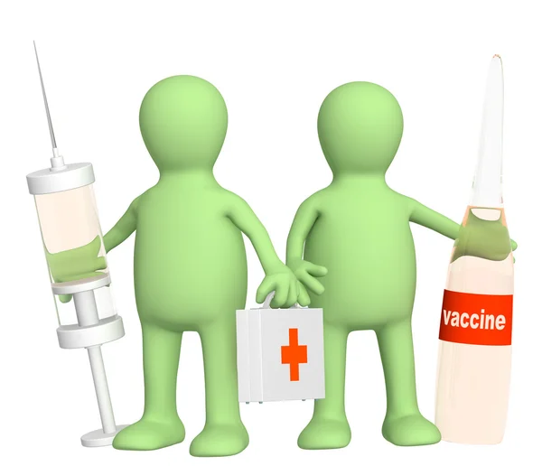 Medici 3d con un vaccino — Foto Stock