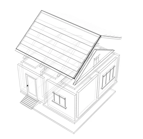 3d sketch of a house — Stock Photo, Image