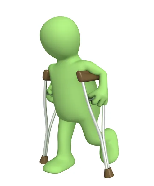 Invalid with crutches — Stock Photo, Image