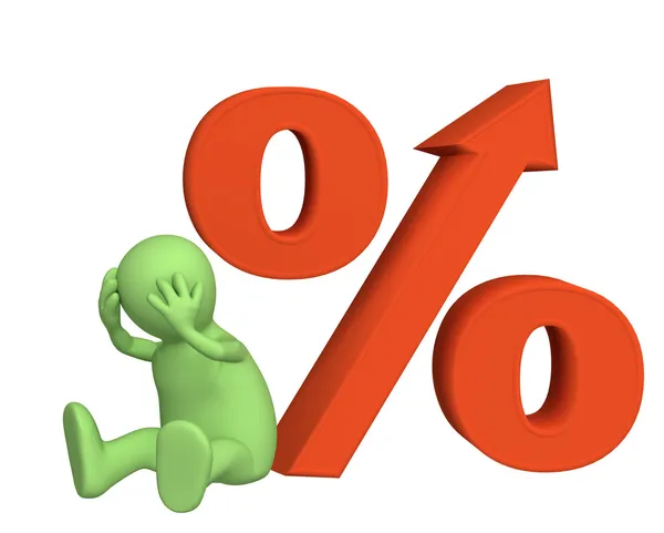 Increase of the interest rate under cred — Stock Photo, Image