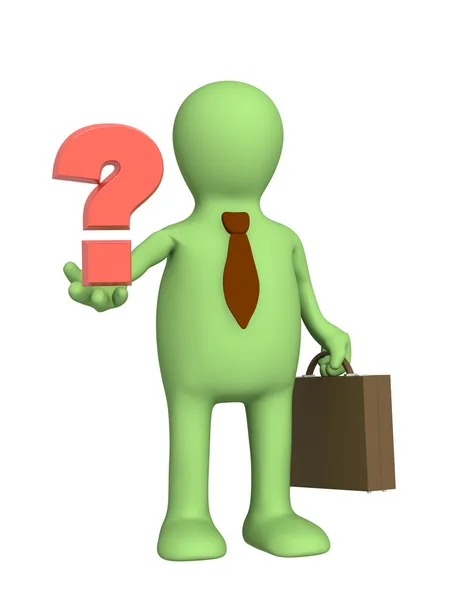 Businessman with a question mark — Stock Photo, Image