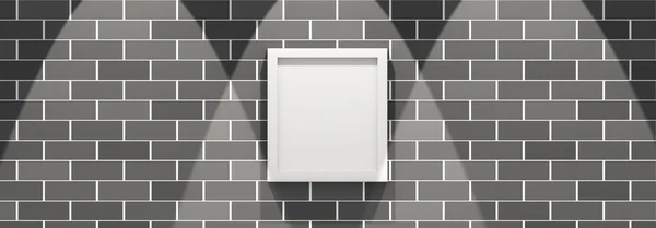 Moldura de imagem 3d em uma parede de tijolo — Fotografia de Stock