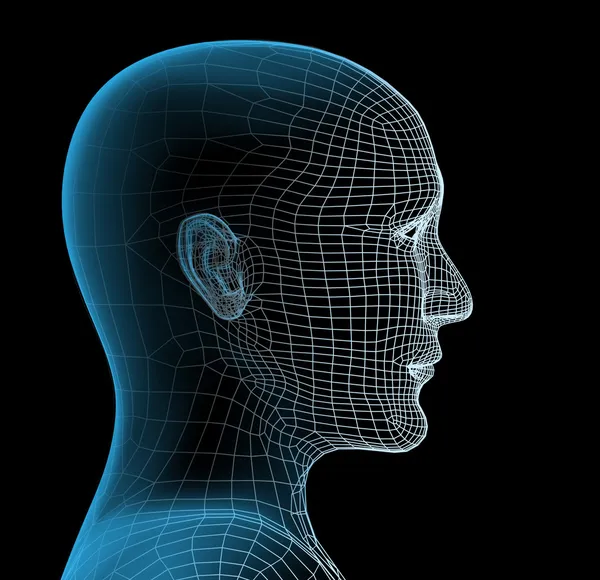 Transparent head of the person — Stock Photo, Image