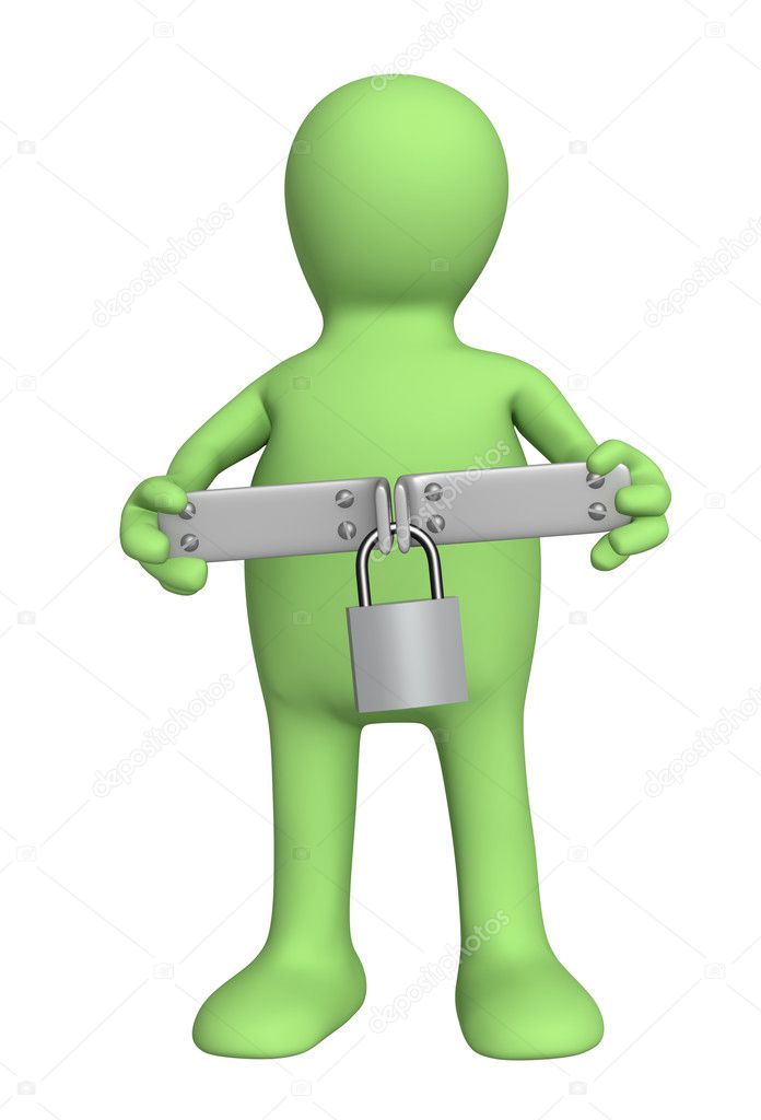 3d puppet with closed lock