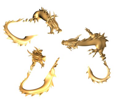 Golden dragons clipart