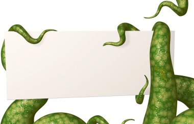 Tentacles, holding an empty card clipart