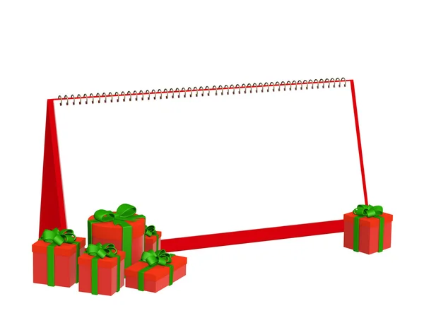 Karácsonyi ajándékok és a naptár — Stock Fotó