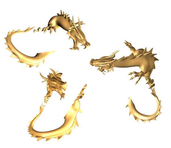 Zlatí draci — Stock fotografie