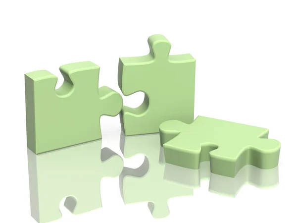 Three parts of a puzzle — Stock Photo, Image