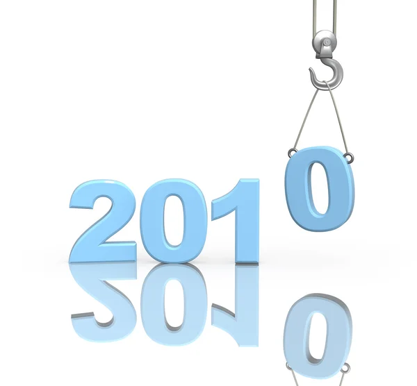 3d figures 2010 of blue color — Stock Photo, Image