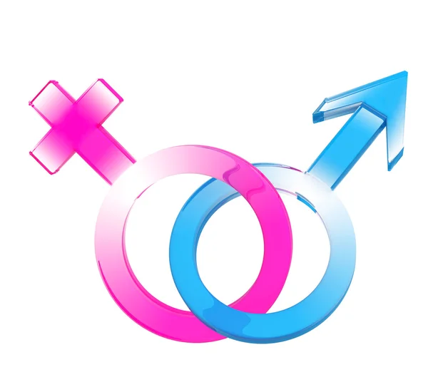 Dois símbolos - masculino e feminino — Fotografia de Stock
