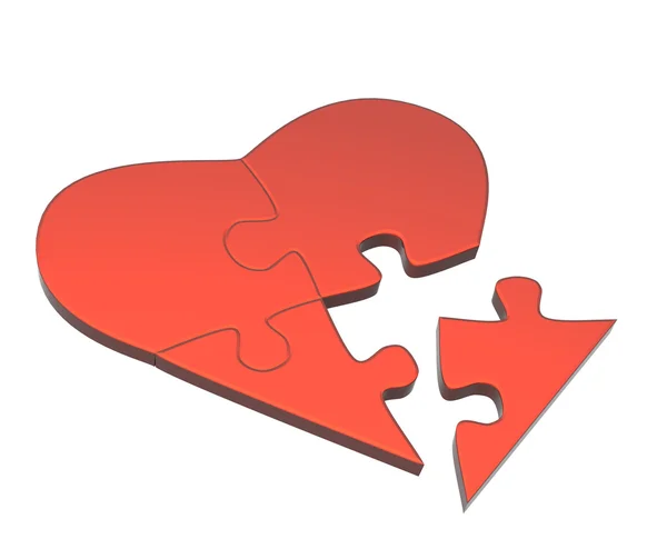 Heart from parts of a puzzle — Stock Photo, Image