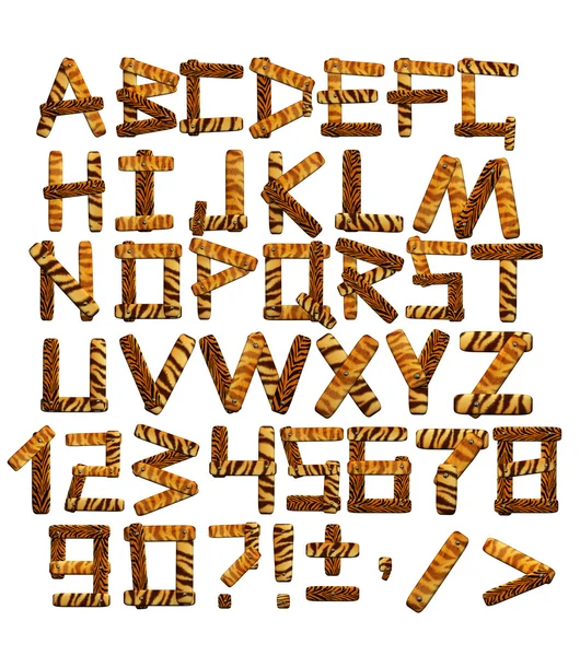 3D αλφάβητο στο ύφος περιπέτεια ενός σαφάρι — Φωτογραφία Αρχείου