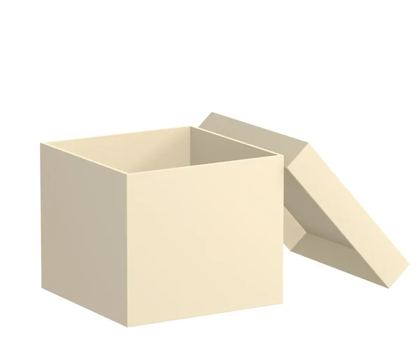 3D açık boş kutu — Stok fotoğraf