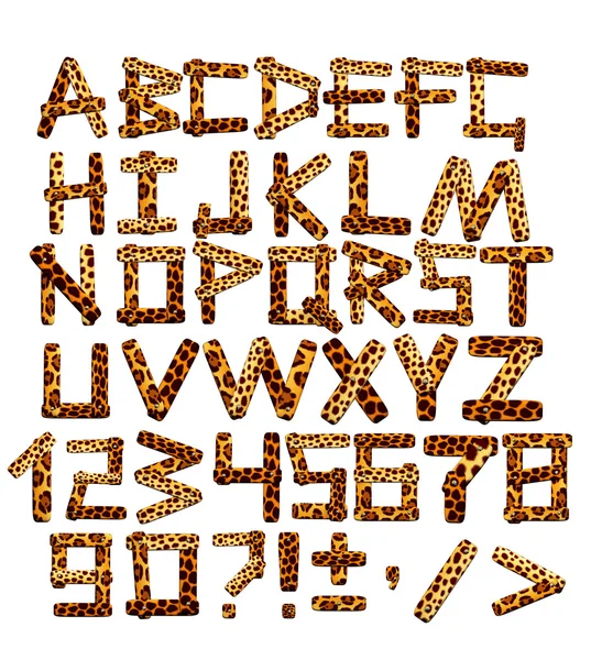 Alfabeto 3d en estilo de un safari —  Fotos de Stock