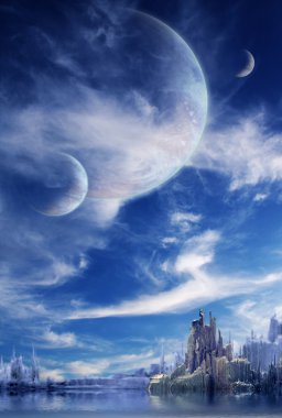 Landscape in fantasy planet clipart