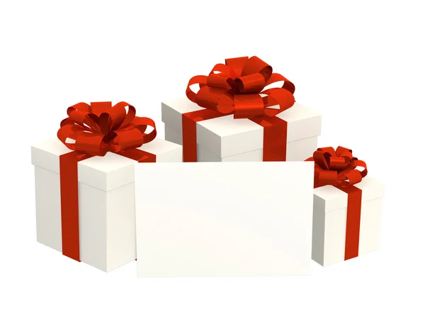 Three boxes with gifts — Stock Photo, Image