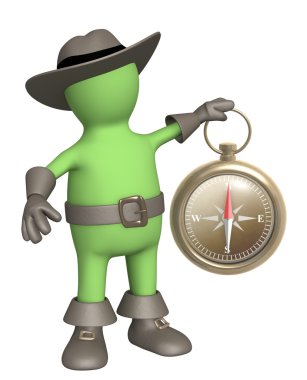 Pirate with a compass clipart