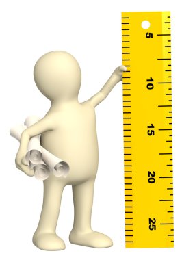 Puppet with information ruler clipart