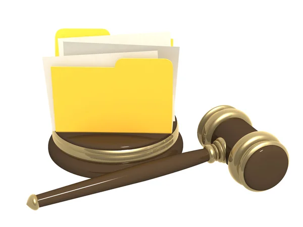 Judicial gavel and folder — Stock Photo, Image