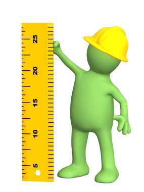 3d puppet - builder with ruler clipart