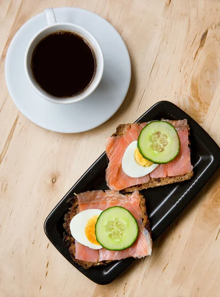 stock image Tasty sandwiches and coffee