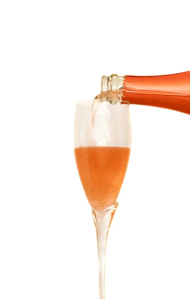 Бокал розового шампанского — стоковое фото