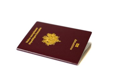 Closeup of French passport clipart