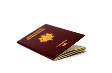 Closeup of French passport clipart